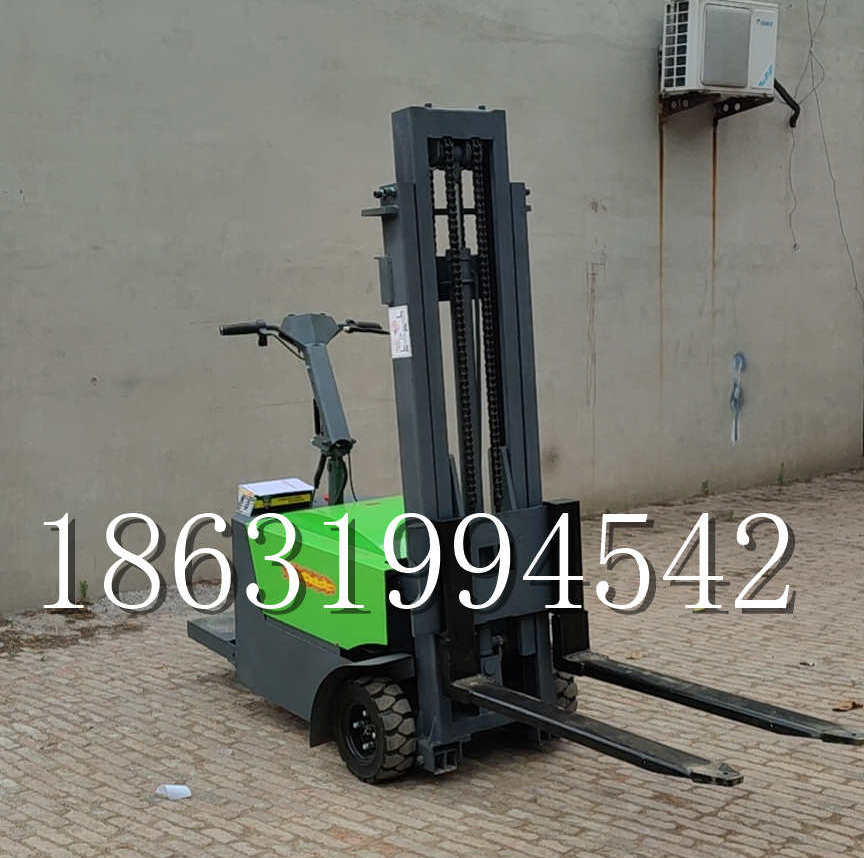 沁阳市优程全电动叉车插腿式堆高车液压装卸车1.5吨升高小型站驾式铲车